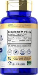 Biotin 5000mcg | 360 Vegetarian Tablets | Beauty Formula Supplement, USA