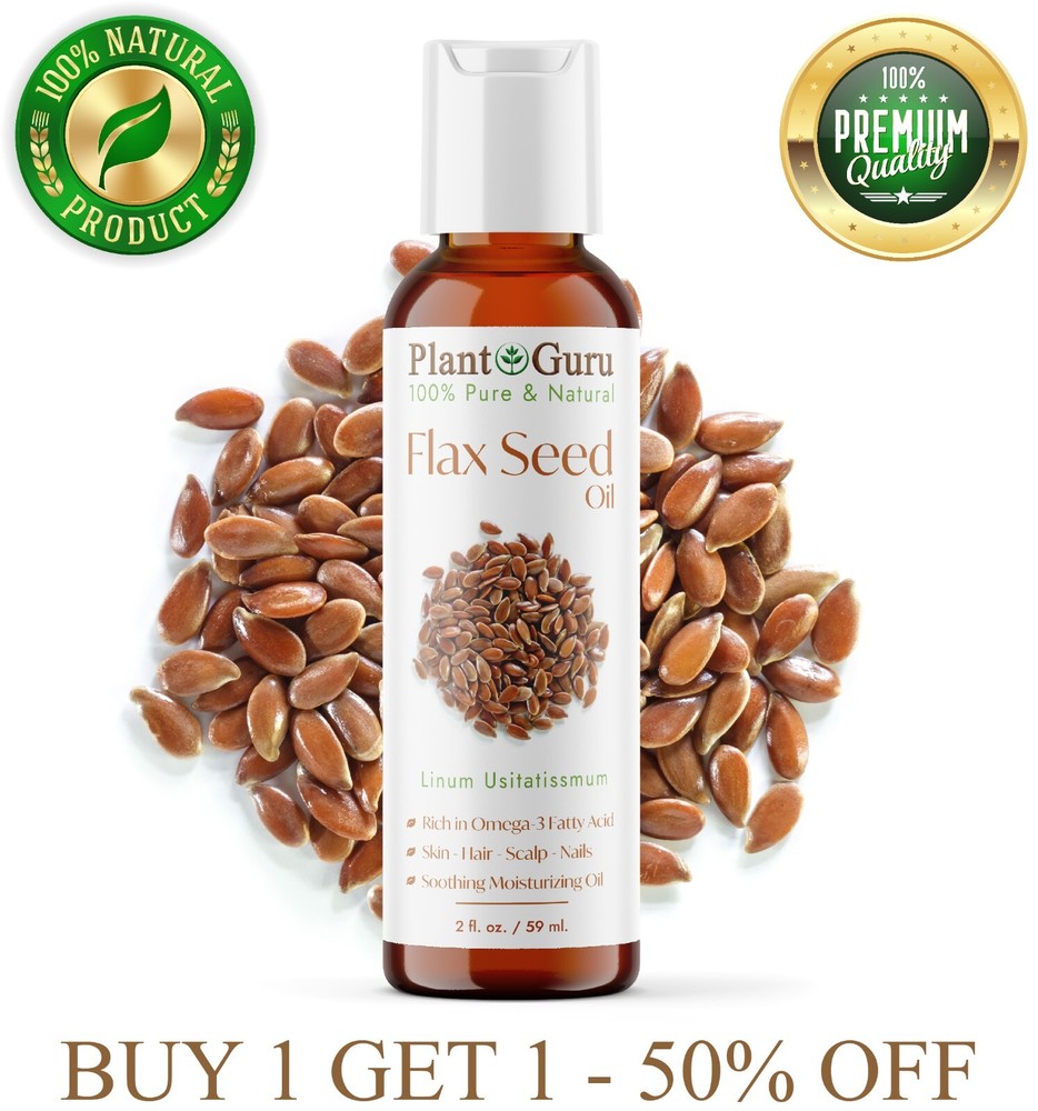 Flaxseed Oil 2 oz. Cold Pressed Unrefined 100% Pure Flax Seed Linseed Liquid