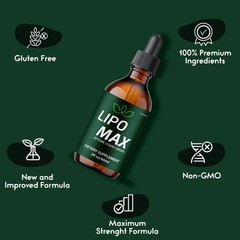 Lipo Max Liquid Supplement, All Natural Max Strength, LipoMax Drops (5 Pack)