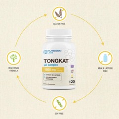 Puregen Labs TONG-KAT Ali Complex 1020mg, 120 Capsules 2 PK