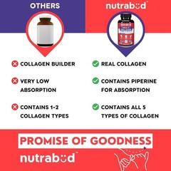 Nutrabud Multi Collagen Complex Supplement for Women, Men 90 Tablets Hydrolyzed
