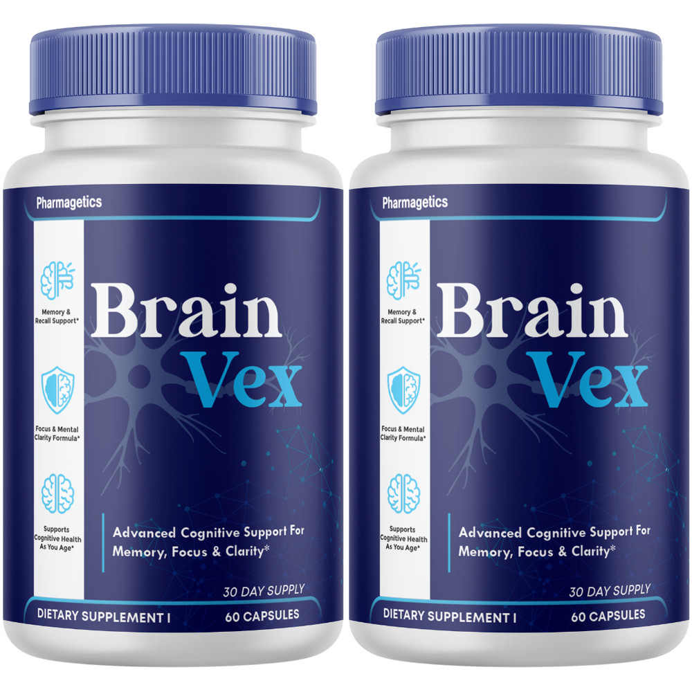 Brain Vex Memory Focus Supplement Cognitive Support Formula w/Bacopa (2 Bottles)