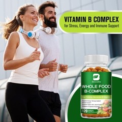 Vitamin B Complex – B Vitamins Whole Food Supplement 120 Capsules Immune Boost