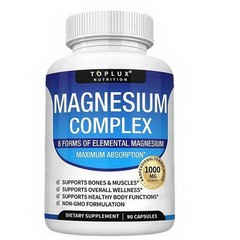 TopLux Magnesium Complex 1000mg, 8 Types for Sleep Aid Muscle Cramps Digestion