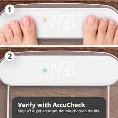 Digital Bathroom Scale – High-Precision Body Weight Scale, 400 lb Capacity, Back