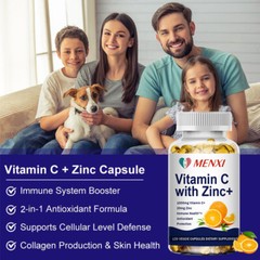 Vitamin C Capsules 1000Mg with Zinc Powerful Immune Support Antioxident 10-120Pc