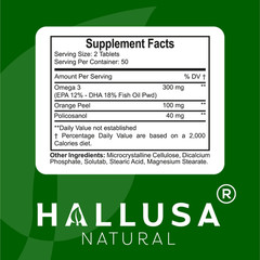 Hallusa Natural – Lower Triglycerides & Cholesterol – Heart Health – 100 Tablets