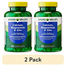 (2 pack) Spring Valley Calcium, Magnesium & Zinc Plus Vitamin D3 Coated 250 Ct
