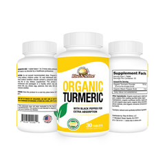 Organic Turmeric Curcumin + Black Pepper Supplement Joint & Inflammation Support