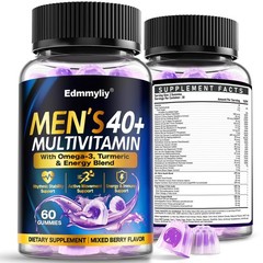Multivitamin Gummies for Men 40 Plus – Vitamin A C D E 60 Count (Pack of 2)