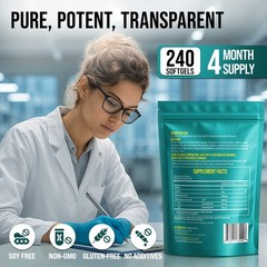 Omega 3 Fish Oil 4800 mg – EPA 1728 mg | DHA 1152 mg from Wild-Caught Anchovies
