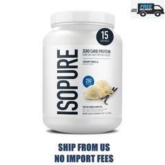 Isopure Zero Carb 100% Whey Protein Isolate Vanilla Protein Powder, 25g, 15 Serv