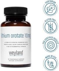Lithium Orotate 60 Capsules 10mg USA Made