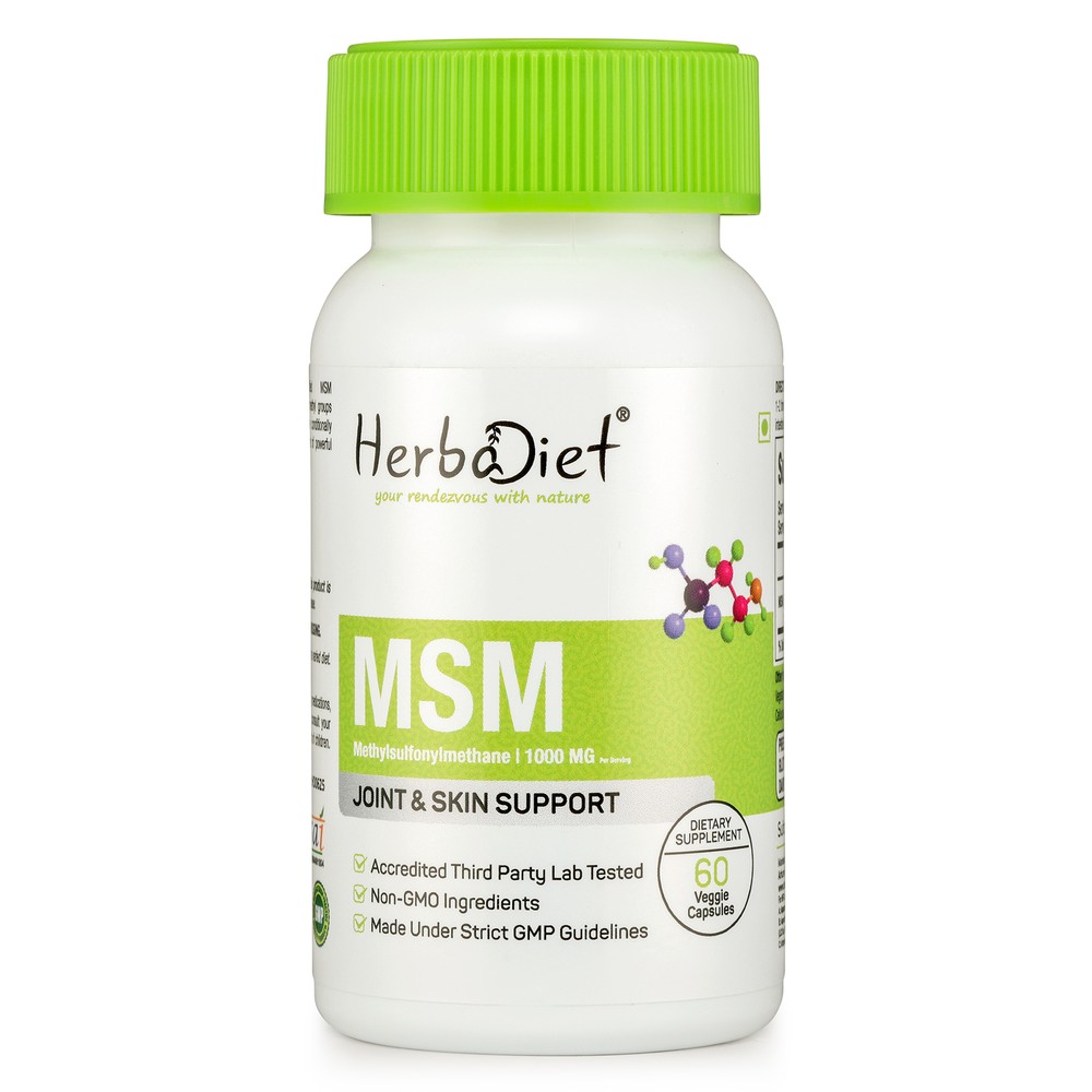 MSM Capsules 1000mg (per serving) Muscle Joint Pain Support Anti Inflammatory