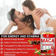 Organic Maca Root Capsules 14000mg, Peruvian Maca Extract for Men & Women 120cap