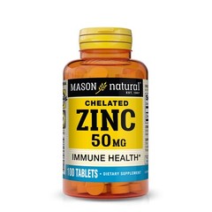 Mason Natural Zinc 50 mg – Improved Immune System Function, 100 Tablets
