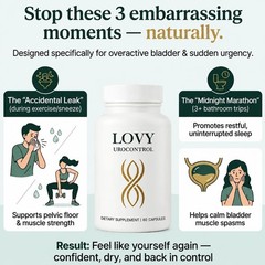 Lovy Urocontrol Capsules Bladder Support Supplement 60ct Non-GMO Vegan
