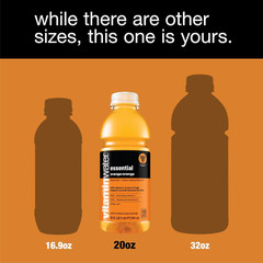 essential electrolyte enhanced water w/vitamins, orange-orange drinks, 20 fl oz,