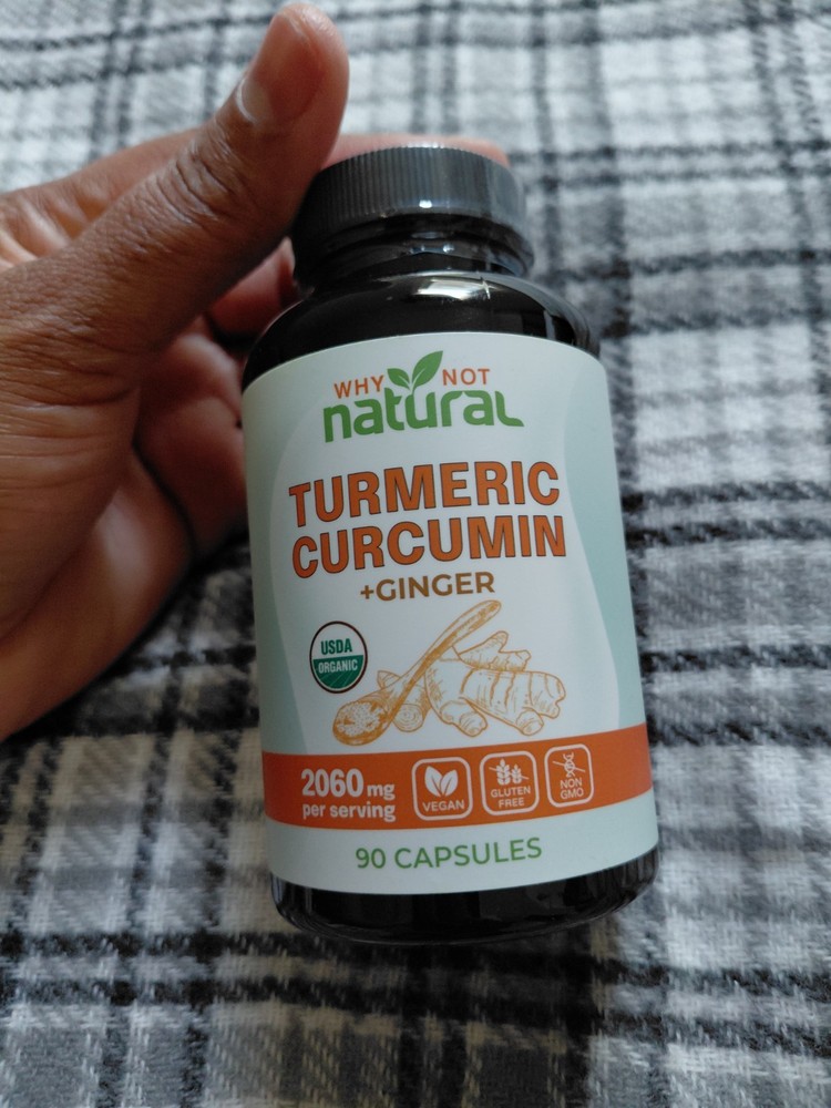 Why Not Natural Turmeric Curcumin + Ginger 2060mg USDA Organic Vegan 90 Caps