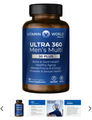 Vitamin World ULTRA 360 Men’s Multi 50+ 90 caplets EXP. 01/2028