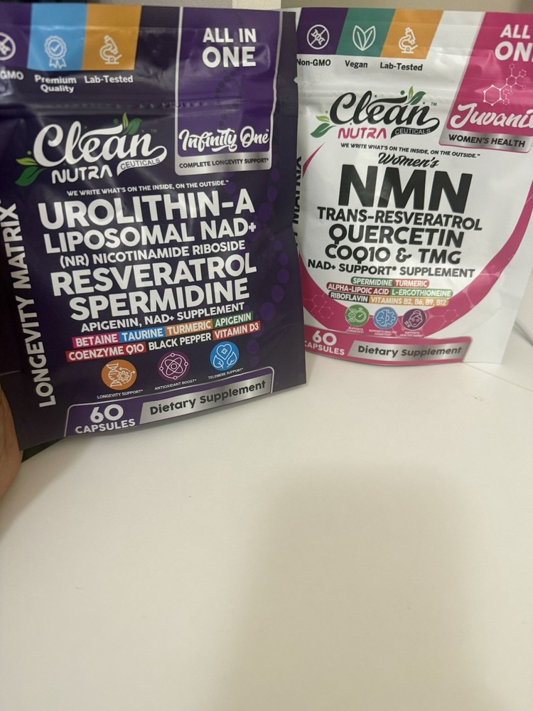 Clean Nutra Infinity One Urolithin-A Resveratrol NAD+ Longevity Matrix 60 Caps