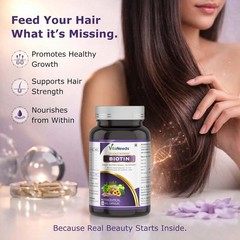 5 Pack VITA.NEEDS Biotin 60 Veg Caps Plant Based