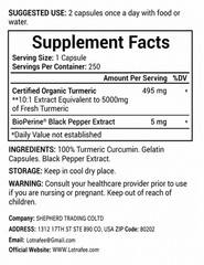 120Capsules Turmeric Curcumin 5000mg Herbal Extract with BioPerine by Lotnafee