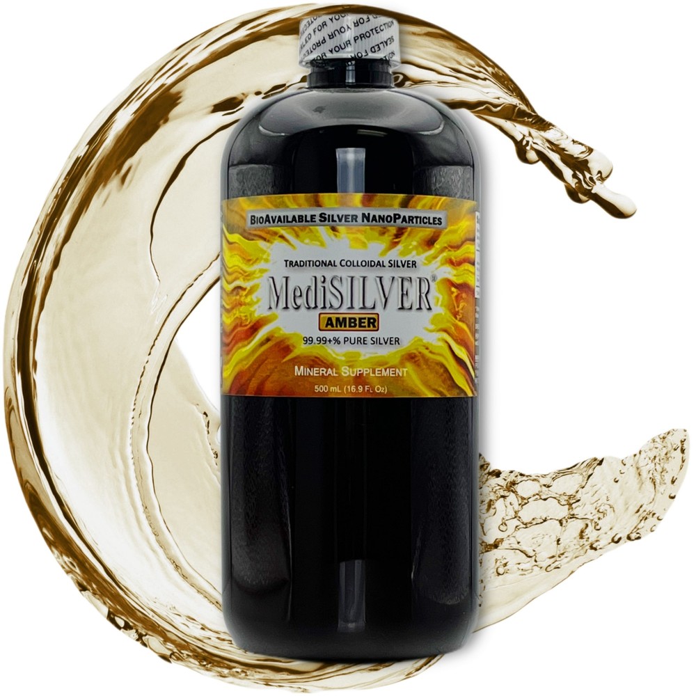MediSILVER® AMBER Immunity Booster Traditional Colloidal Silver AgNP: 500 mL