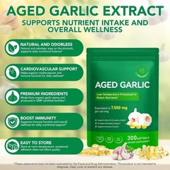 Best Aged Garlic Extract, 300 Softgels, 7500mg Odorless | Heart & Immune Pack 2