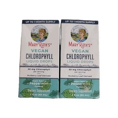 2 Pack MaryRuth’s Mint Mulberry Chlorophyll Drops, 60ml, Vegan, Non-GMO