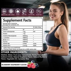 Crasye Creatine Monohydrate Gummies Complex 8000 MG for Men Women, Creatine G…