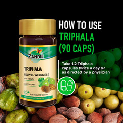 Zandu Triphala Capsule Help to Boost Immunity &Bowel Wellness,Digestion 90N 2 pc