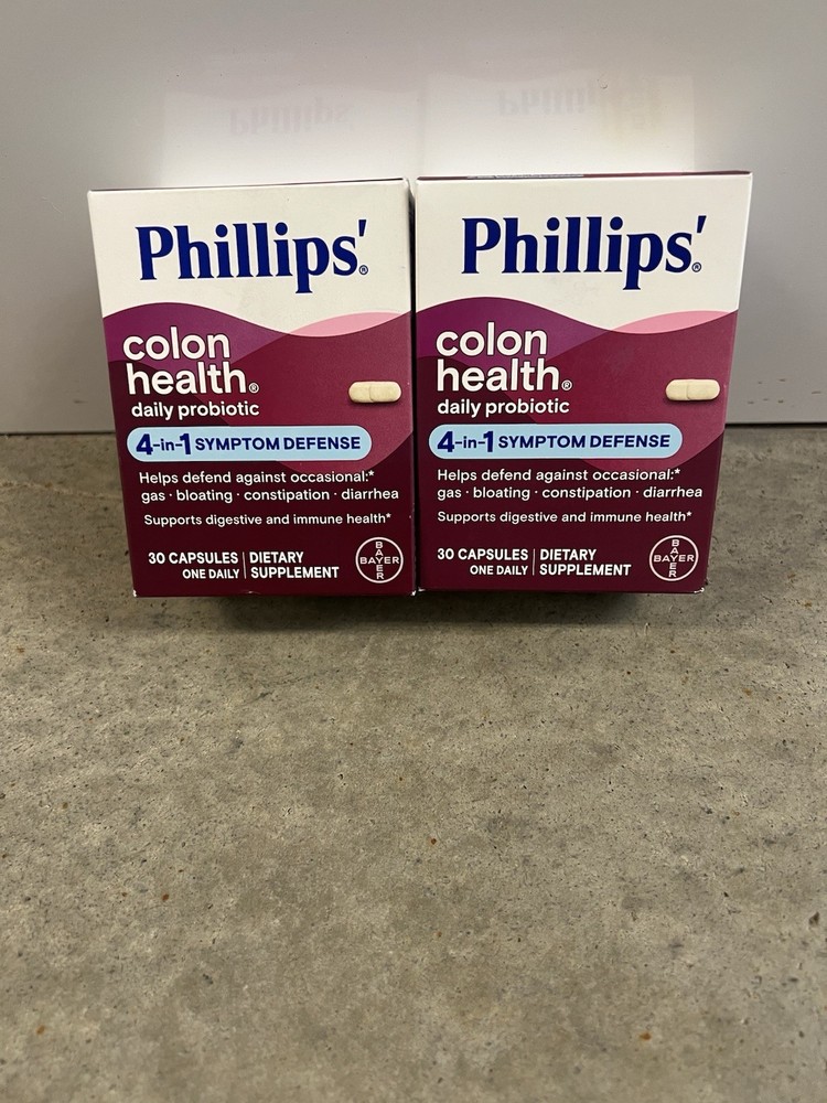 X 2 – Phillips Colon Health Daily Probiotic Dietary Supplement 30ct Exp 2028