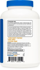 Caffeine Pills 200mg – Energy Boosting Supplement, 500 Capsules for Focus & Aler