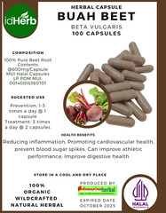 [idHerb] 100-800 Capsules Buah Beet Beetroot Beta Vulgaris Organic WildCrafted