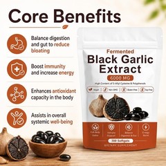 Odorless Fermented Black Garlic Extract – Immunity Support, Energy Boost, 300 So