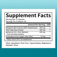 Extra Strength Citrus Bergamot Extract 500 mg, 30% Polyphenolic Flavanones
