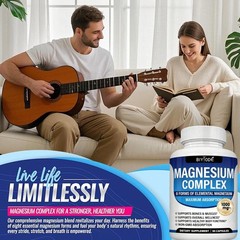 1-3X Magnesium complex supplement: 1000mg of 8-element magnesium, 90 capsules