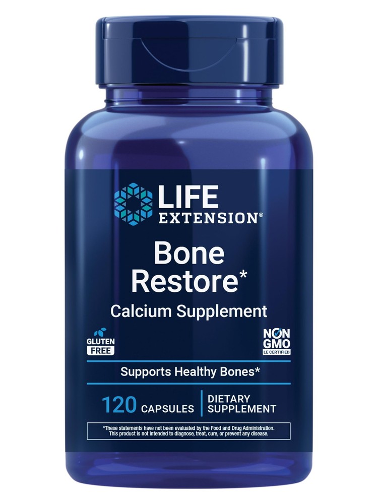 Life Extension Bone Restore Calcium 120 Count (Pack of 1), Off White