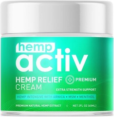 HEMPACTIV Joint & Muscle Relief Cream, Infused with Hemp, Menthol, MSM & ⭐️⭐️⭐️⭐