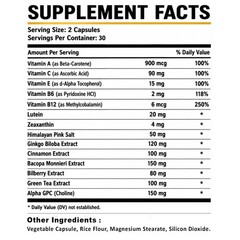Brain & Focus 60ct, Healthy Memory Function, Clarity Nootropic Supplement USA