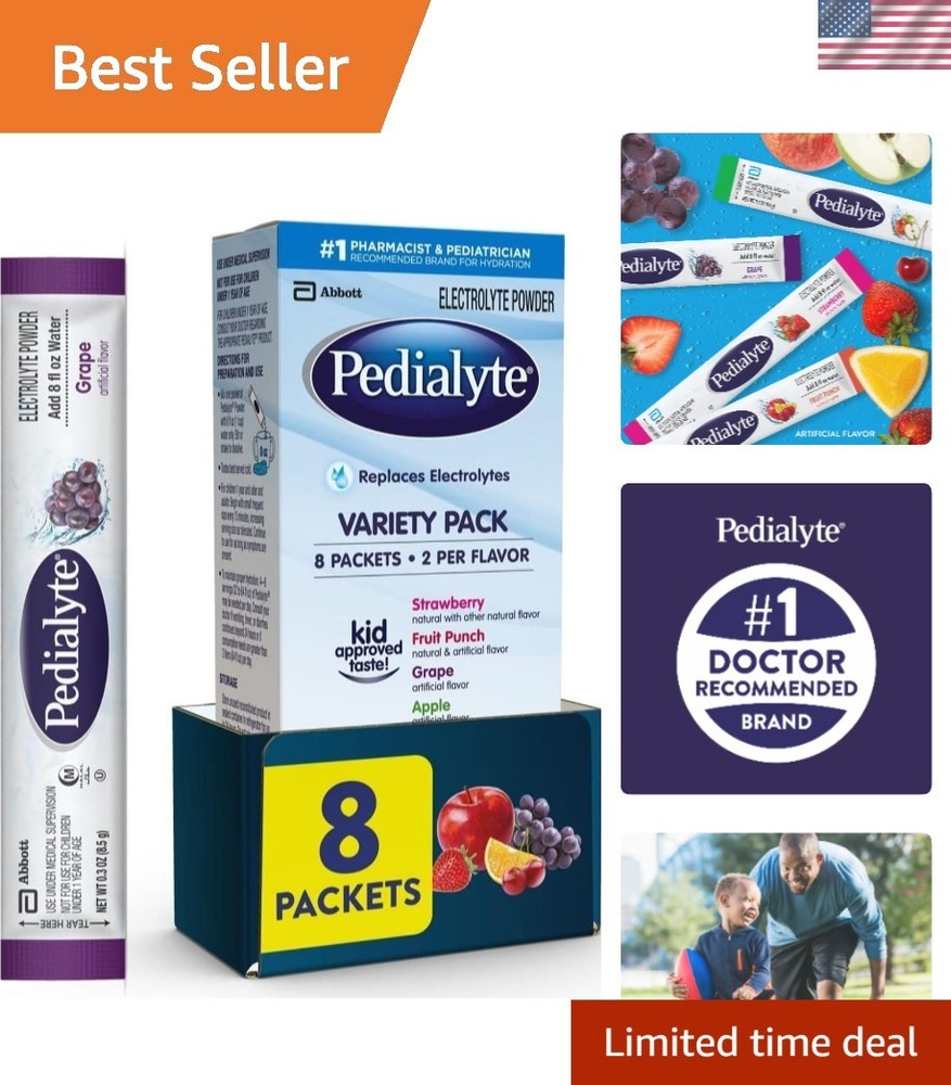 8 Single-Serving Electrolyte Powder Packets for Fast Hydration in 3 Flavors