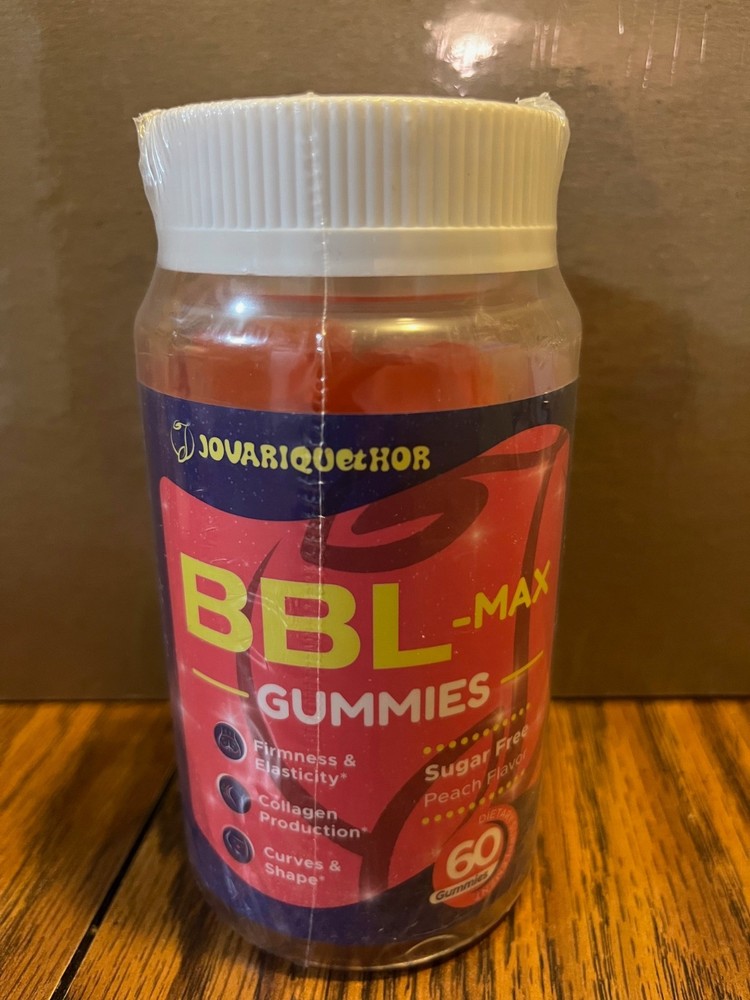 bbl max 60 gummies exp. 5/2028 sugar free peach flavor