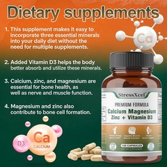 Strong Bones Supplement With Calcium Magnesium Zinc Vitamin D3 30/60/120Capsules