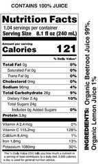 Cold Pressed Organic Beet Juice Bottles – 8.4 oz x 12