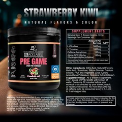 Blacklabel PRE-Game NSF Certified for Sport Pre-Workout (Strawberry Kiwi) | C…