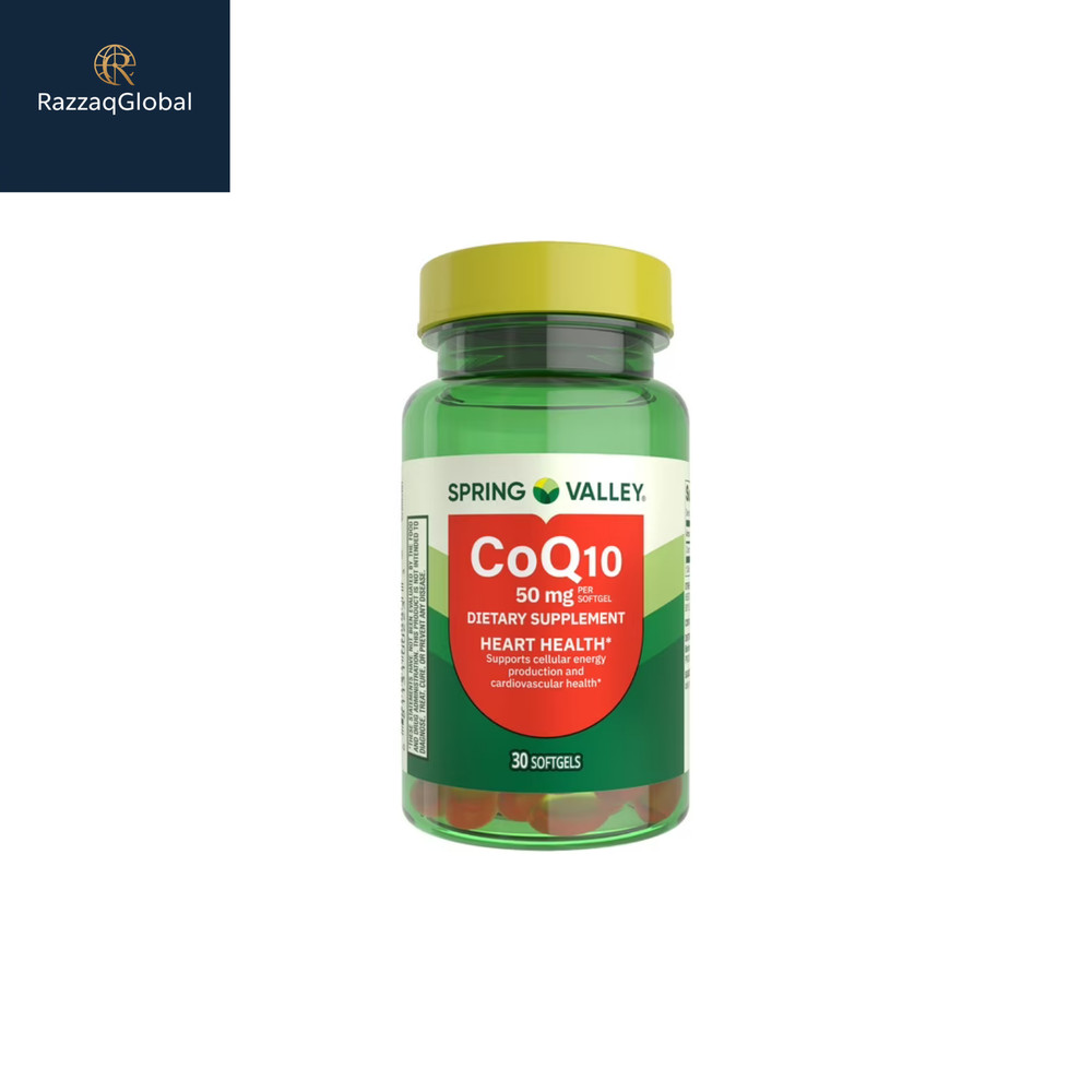 Spring Valley CoQ10 Dietary Supplement Softgels for Heart Health, 50 mg, 30 Ct