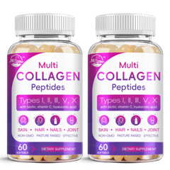 Multi Collagen Peptides Tablets-Type I,II,III,V,X Anti-Aging Collagen Capsules
