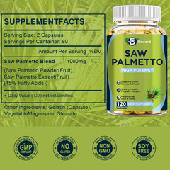 120 Softgels Saw Palmetto Extract 1000mg Prostate Supplement Urinary Men Health