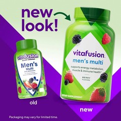 Vitafusion Adult Gummy Vitamin Supplement for Men, Berry Flavored, A, C, D, E, B